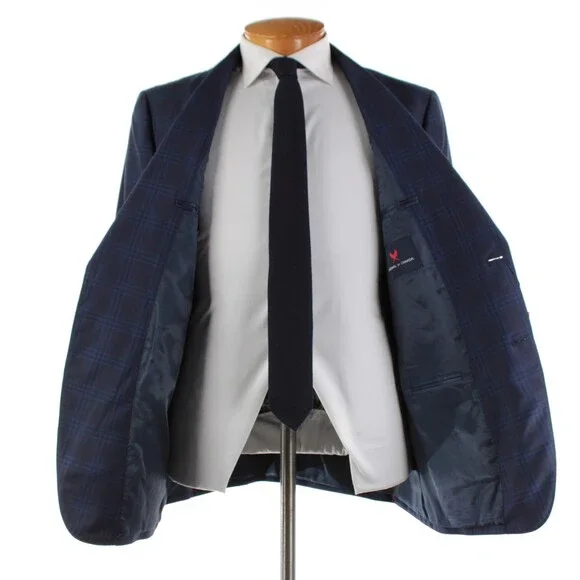 Cardinal of Canada NWT Wool Sport Coat Size 44R US In Blues Plaid